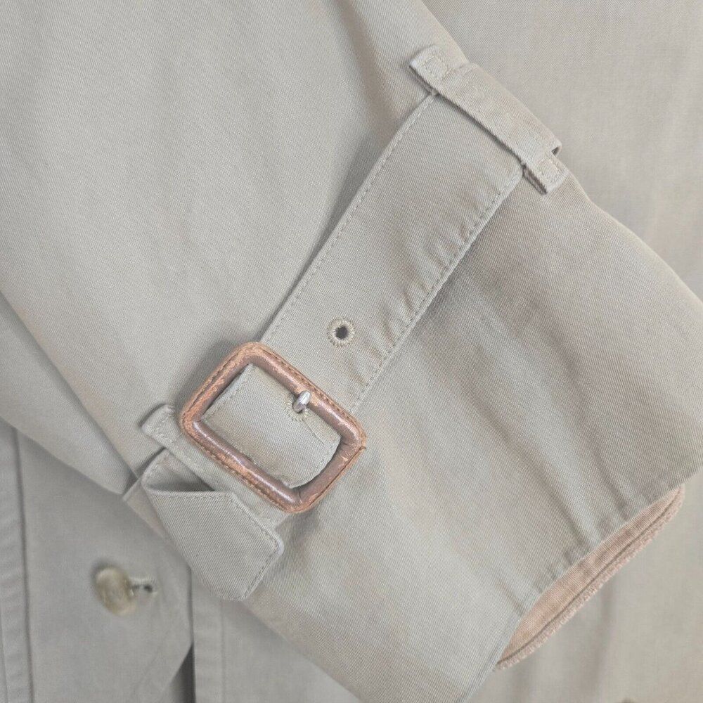 Burberrys Vintage Kensington Belted Trench Coat Womens 10 Khaki Nova Wool Lined - Picture 4 of 16